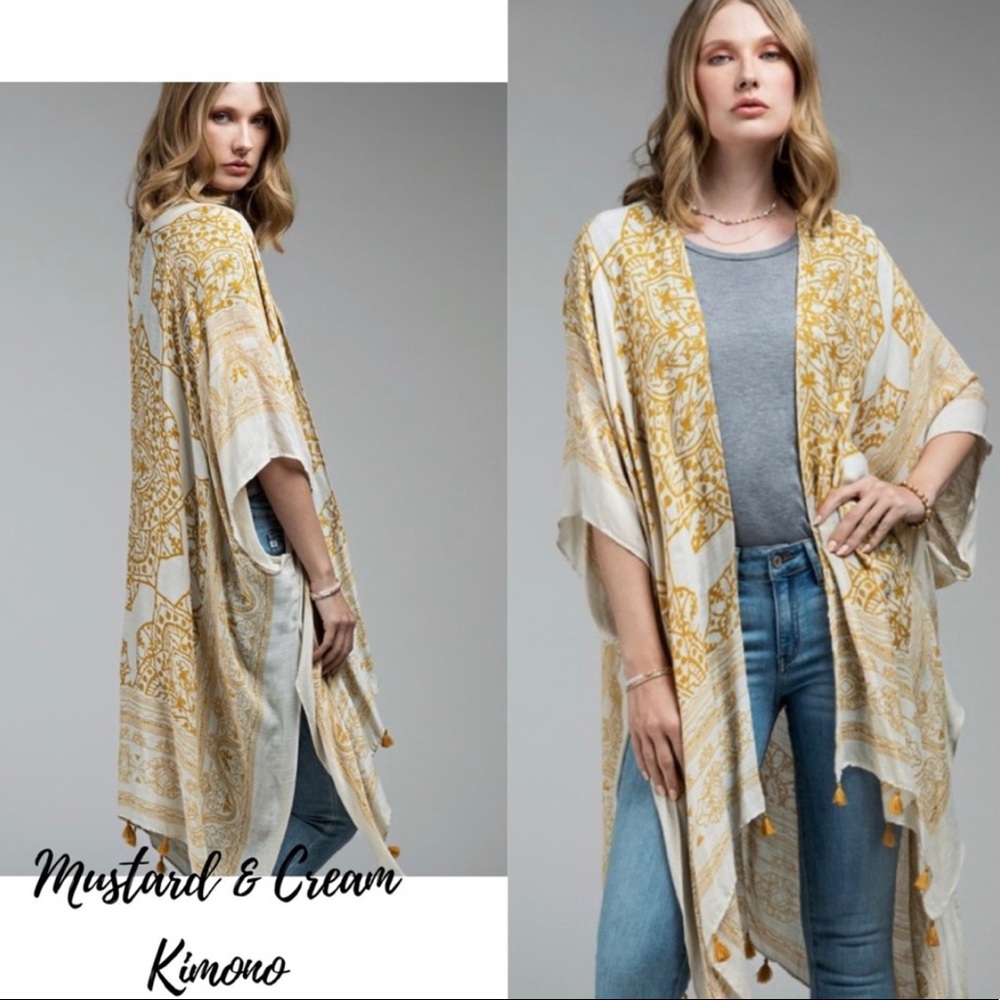 Last One• Mustard Ornate Mandala Kimono